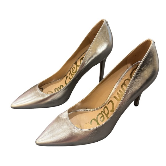Sam Edelman Hazel Pointed Toe Pump - Silver Metallic 6 - Picture 3 of 7